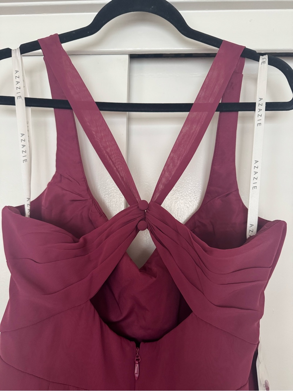 Azazie Mero Mulberry Square-Neck Dress - Picture 14 of 15